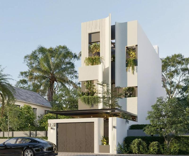 Mẫu thiết kế nhà ngang 6m dài 18m 3 tầng mái bằng hiện đại