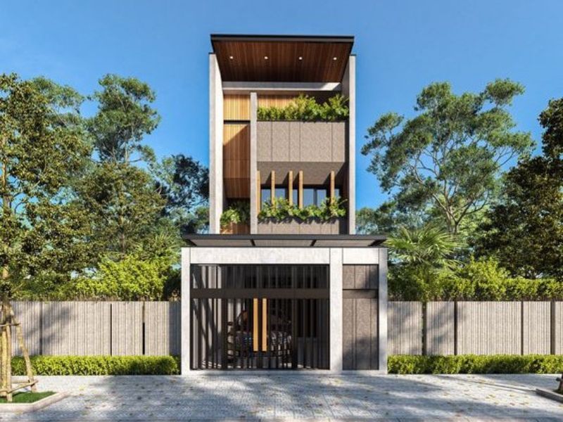 Mẫu thiết kế nhà ngang 6m dài 18m mái bằng đẹp, hợp xu hướng