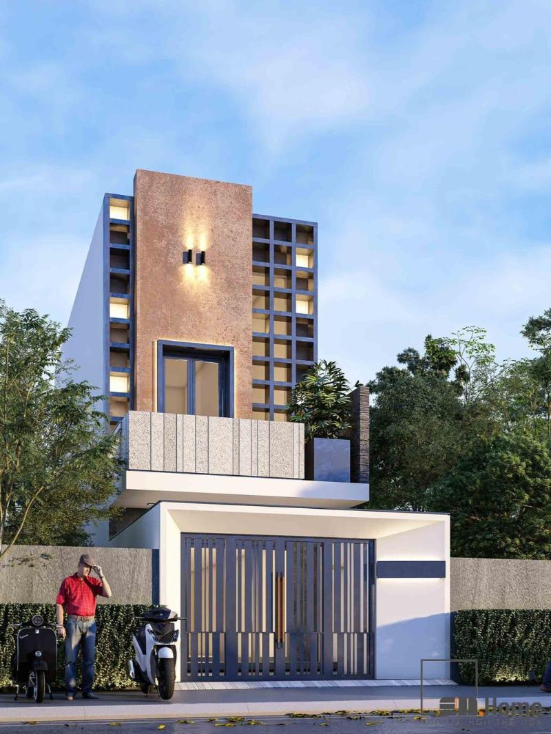 Mẫu thiết kế nhà ngang 6m dài 7m 3 tầng với mặt tiền sang trọng