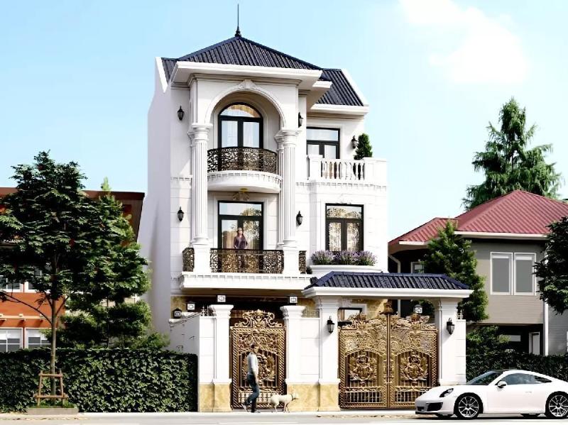 Mẫu thiết kế nhà tân cổ điển ngang 6m dài 7m nổi bật ở lối kiến trúc hoa văn độc đáo