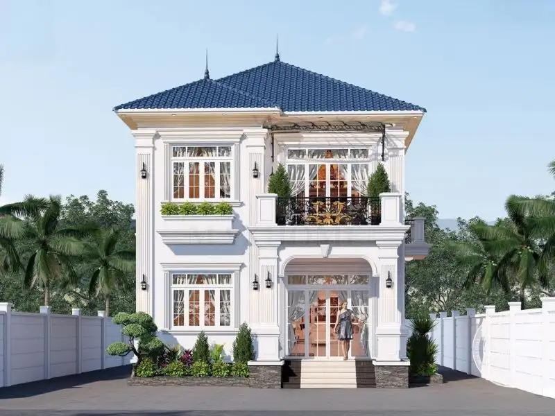 Thiết kế nhà ngang 8x14m theo xu hướng tân cổ điển