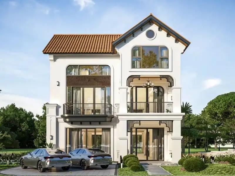 Mẫu thiết kế nhà ngang 8m dài 14m tân cổ điển sẽ sử dụng các chất liệu cao cấp