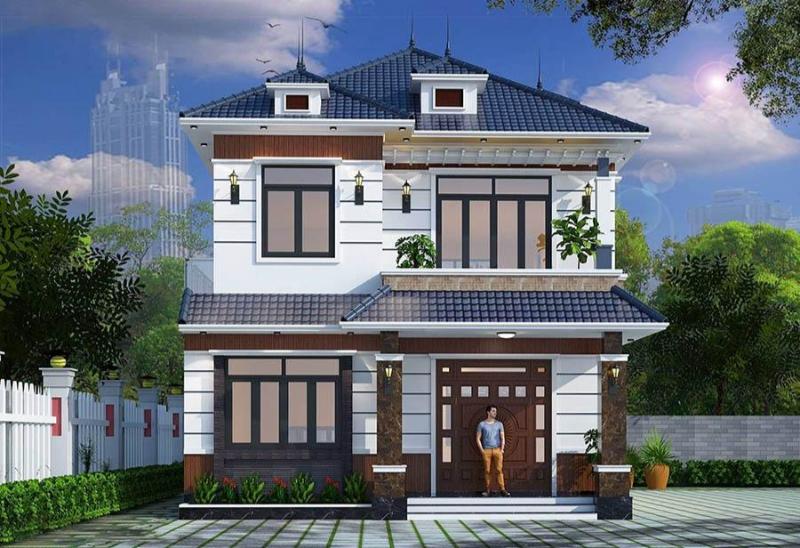 Mẫu thiết kế nhà diện tích 8x14m có gara ô tô