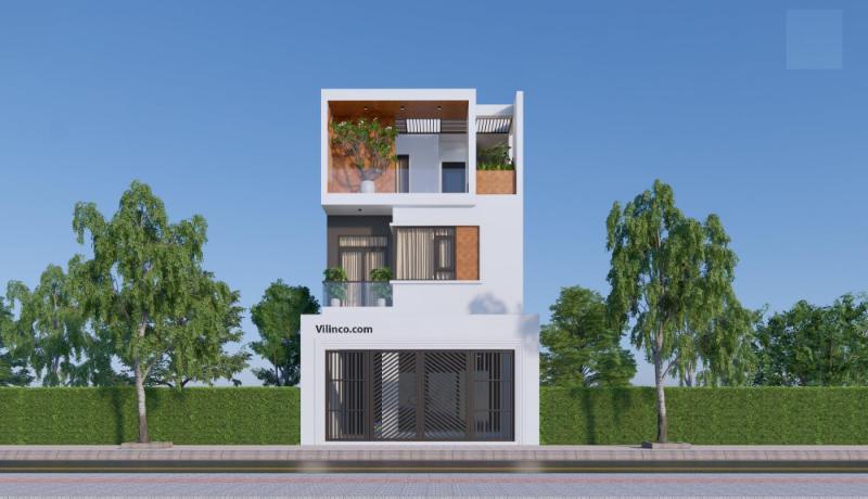 Tham khảo thiết kế nhà nhỏ 40m2 dạng lệch tầng độc đáo