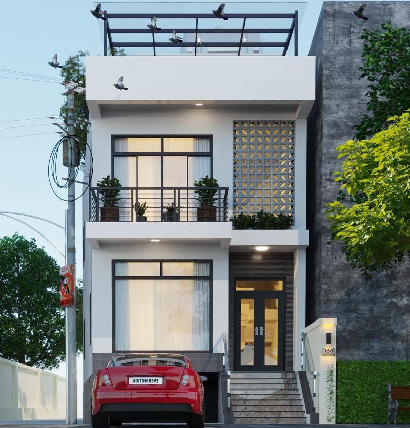 Mẫu thiết kế nhà nhỏ đẹp 40m2 lệch tầng có thể nhìn được nhiều không gian hơn