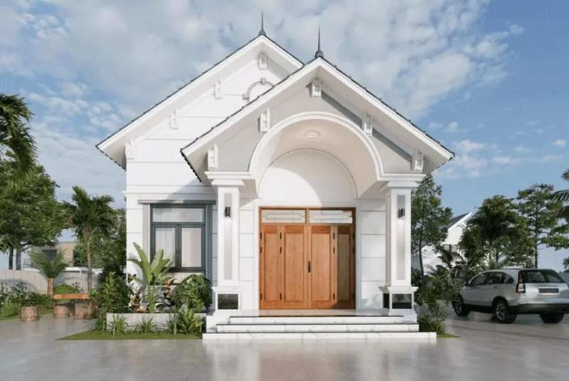 Mẫu thiết kế nhà 1 tầng mái Thái 40m2 rất phù hợp với khí hậu nước ta