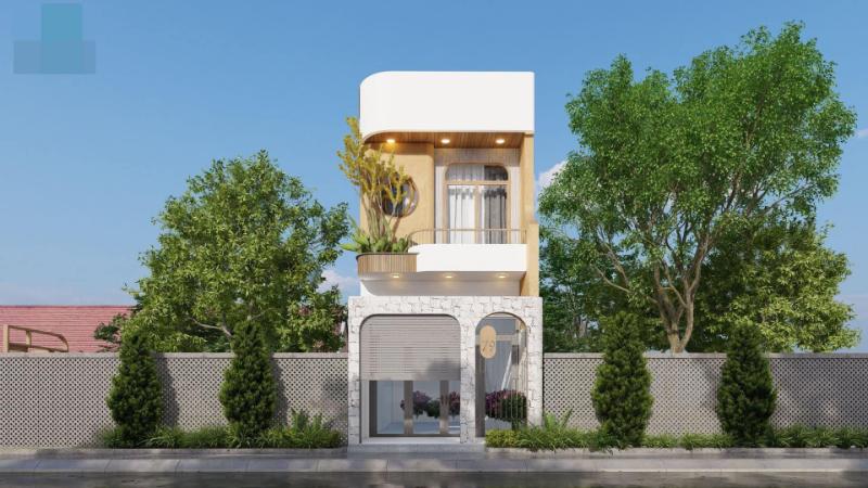 Mẫu thiết kế nhà nhỏ đẹp 40m2 2 tầng với lối kiến trúc hiện đại, phối màu sơn bắt mắt