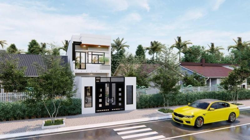 Mẫu thiết kế nhà ống 2 tầng diện tích 4.5 x15 hiện đại, tối giản