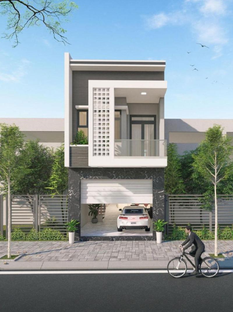 Mẫu nhà ống 5x16m 2 tầng hiện đại có 3 phòng ngủ đầy đủ tiện nghi