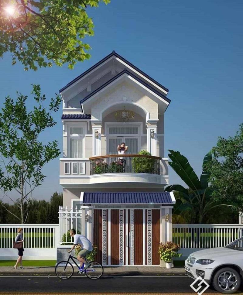 Mẫu thiết kế nhà ống 2 tầng mái Thái diện tích 5x16m