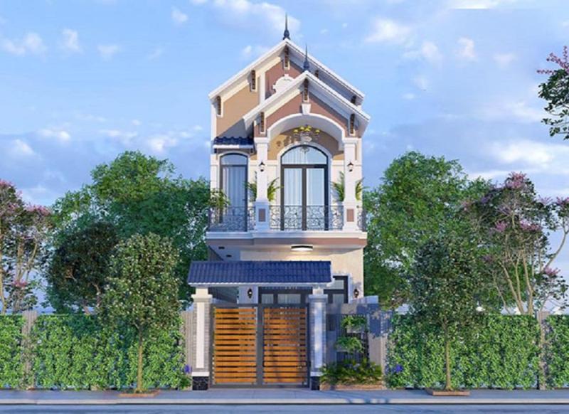 Mẫu thiết kế nhà ống 2 tầng 5x16m mái Thái đẹp mắt