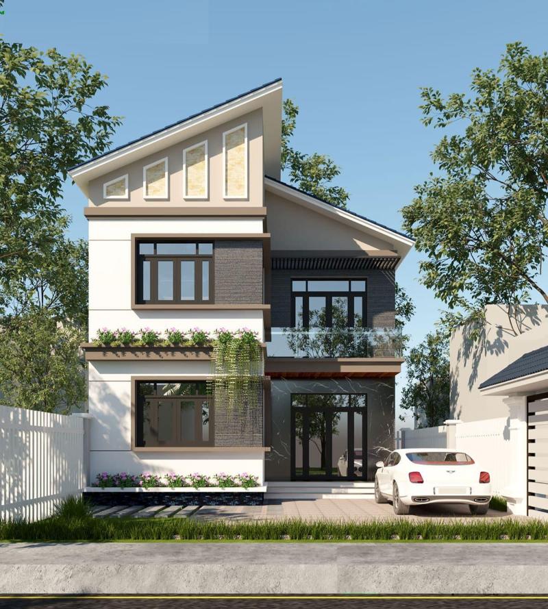 Tham khảo thiết kế nhà ống 6x20m dạng mái lệch độc đáo