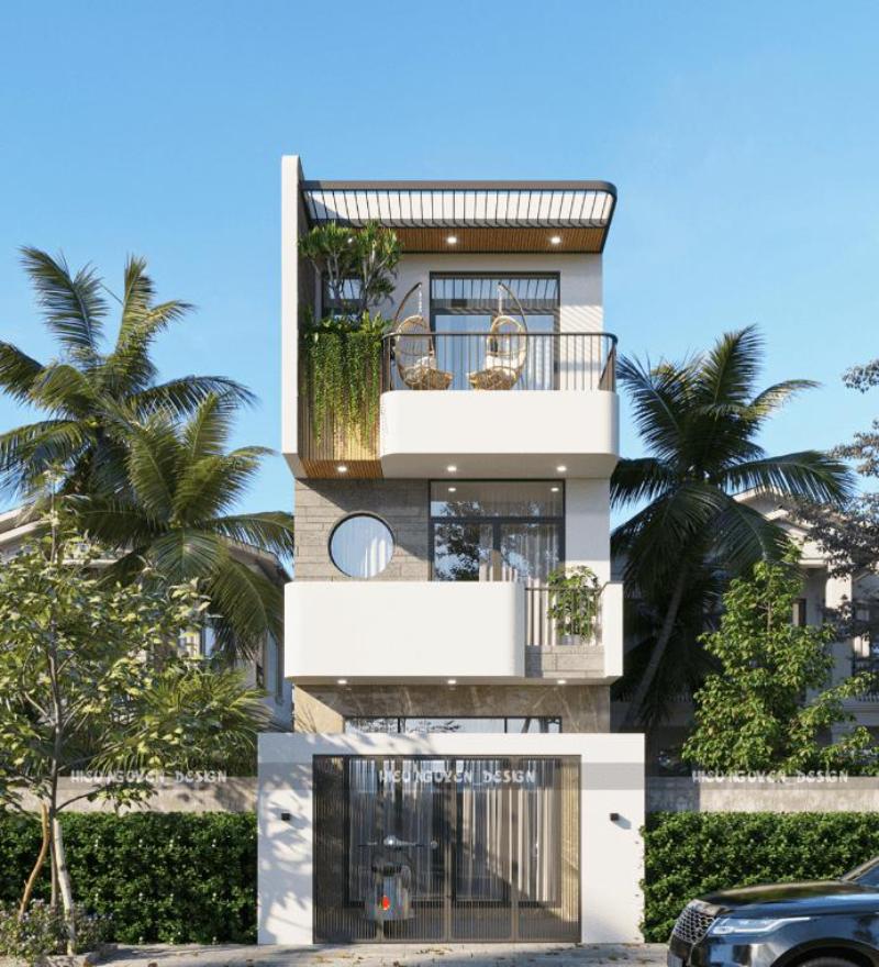 Mẫu nhà ống 6x20m 2 tầng 1 tum phù hợp với gia đình từ 4 đến 5 thành viên