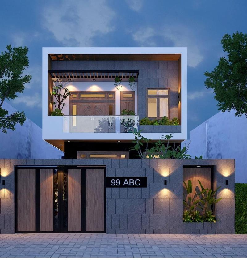 Tham khảo mẫu nhà ống 6x20m có thêm sân vườn xanh mát