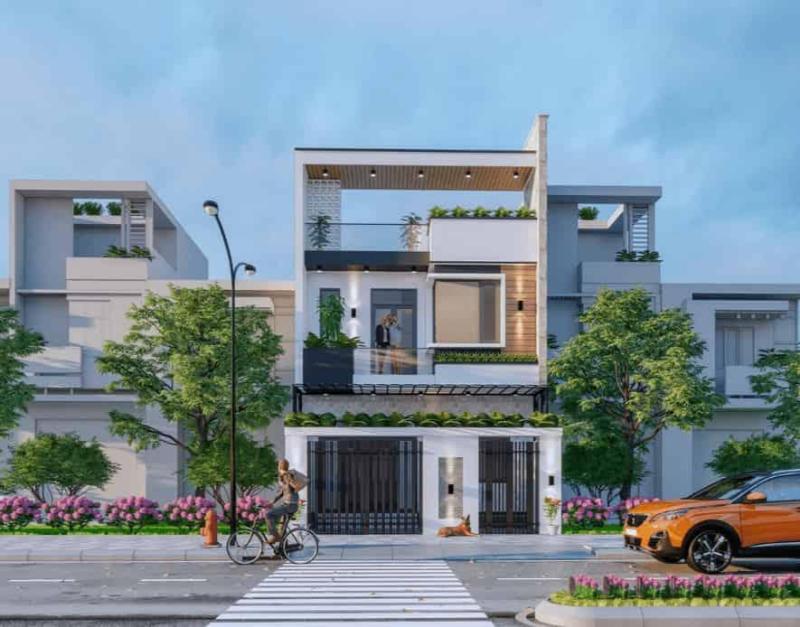 Mẫu thiết kế nhà ống 6x20m có sân vườn tạo cuộc sống gần gũi với thiên nhiên