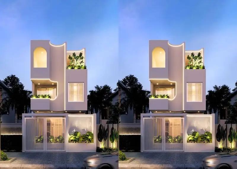 Mẫu thiết kế nhà ống 6x20m với mặt tiền phong cách trẻ trung, năng động