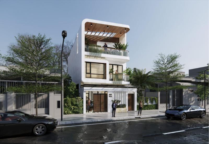 Mẫu thiết kế mặt tiền nhà phố 4x16m với nét trẻ trung, tươi mới