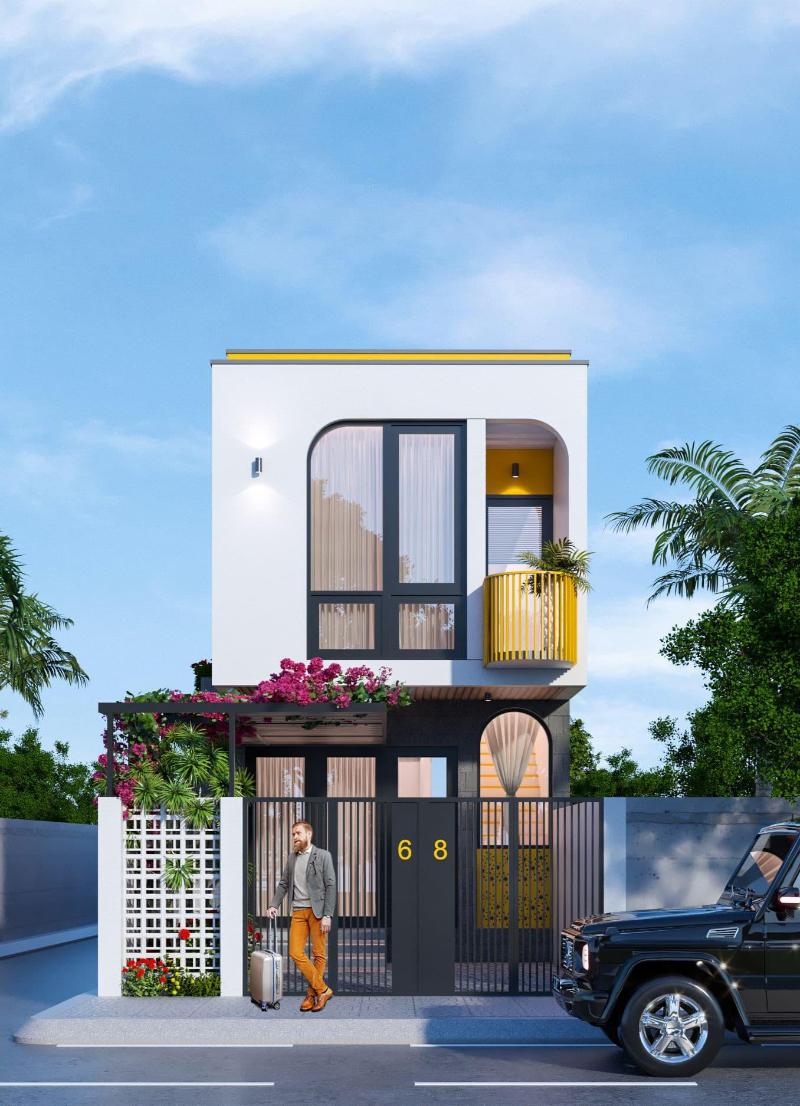 Gam màu chủ đạo thuộc tone màu nhạt phù hợp với phong cách kiến trúc