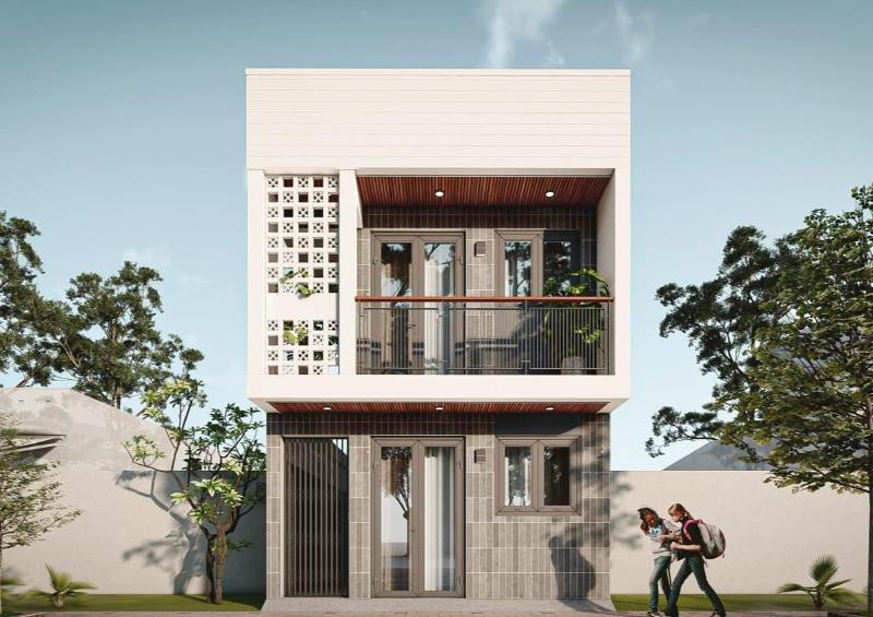 Mẫu nhà 2 tầng rộng 6m dài 9m phong cách hiện đại