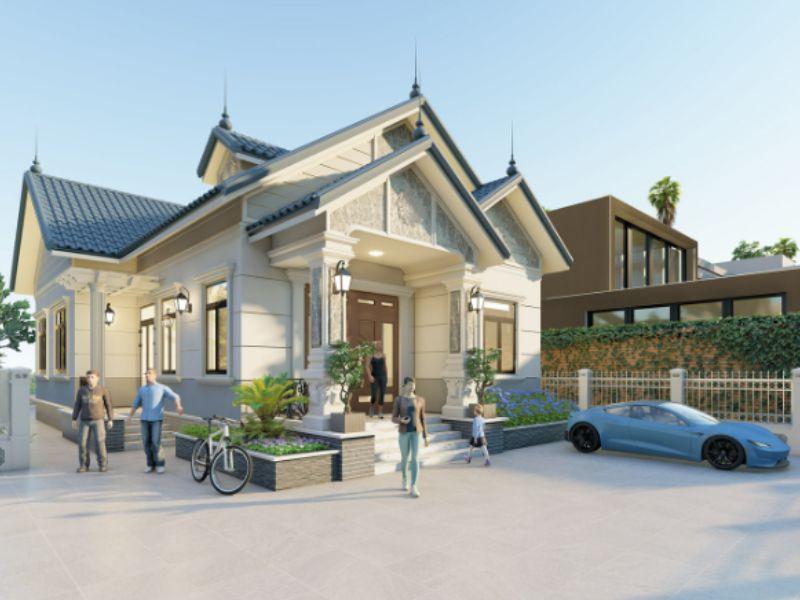 Thiết kế nhà 1 tầng mái Thái có tính kiên cố, độ vững chãi cao