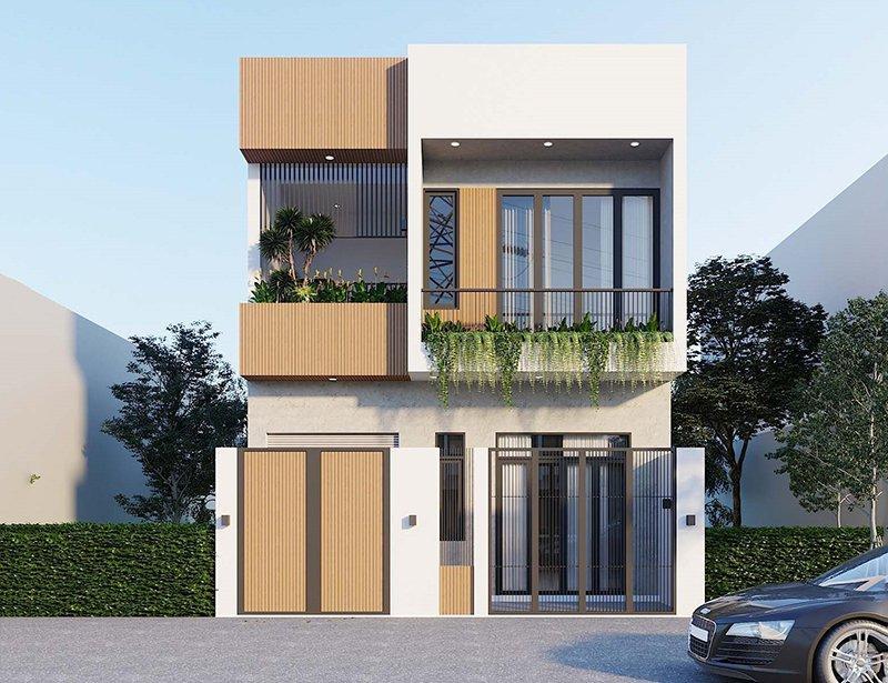 Mẫu thiết kế nhà rộng 7m dài 11m mái bằng hiện đại, sang trọng