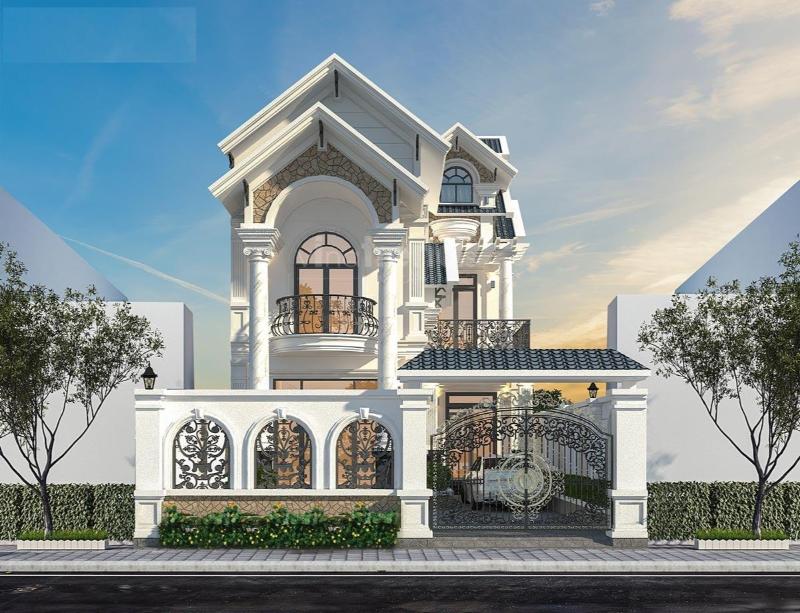 Thiết kế nhà rộng 7m dài 12m phong cách cổ điển