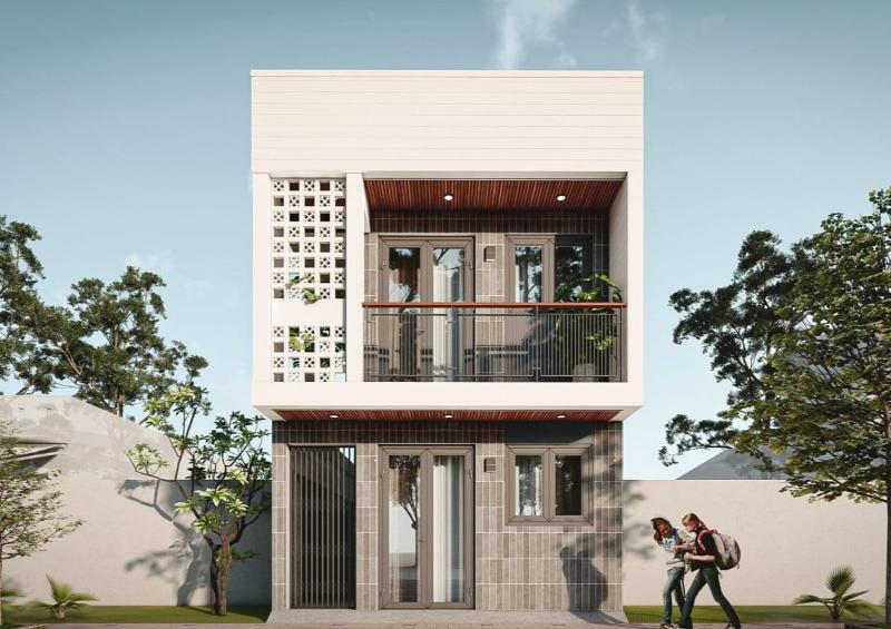 Thiết kế nhà ngang 7m dài 12m phong cách hiện đại