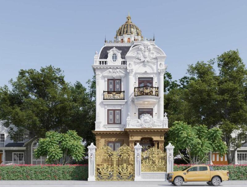 Mẫu thiết kế nhà tân cổ điển rộng 7m dài 9m mái Mansard