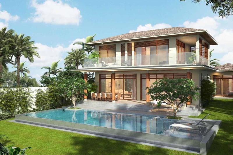 Mẫu thiết kế biệt thự sân vườn 10x20m có thêm bể bơi thoáng đãng