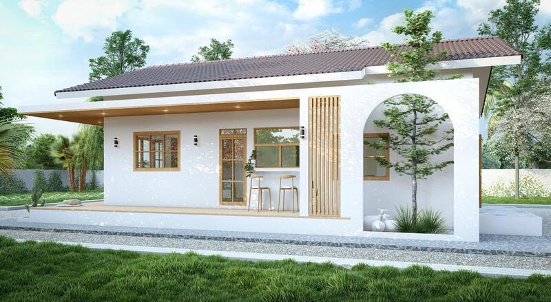 Mẫu nhà vườn rộng rãi với khu vườn cây xanh mướt ở vùng nông thôn