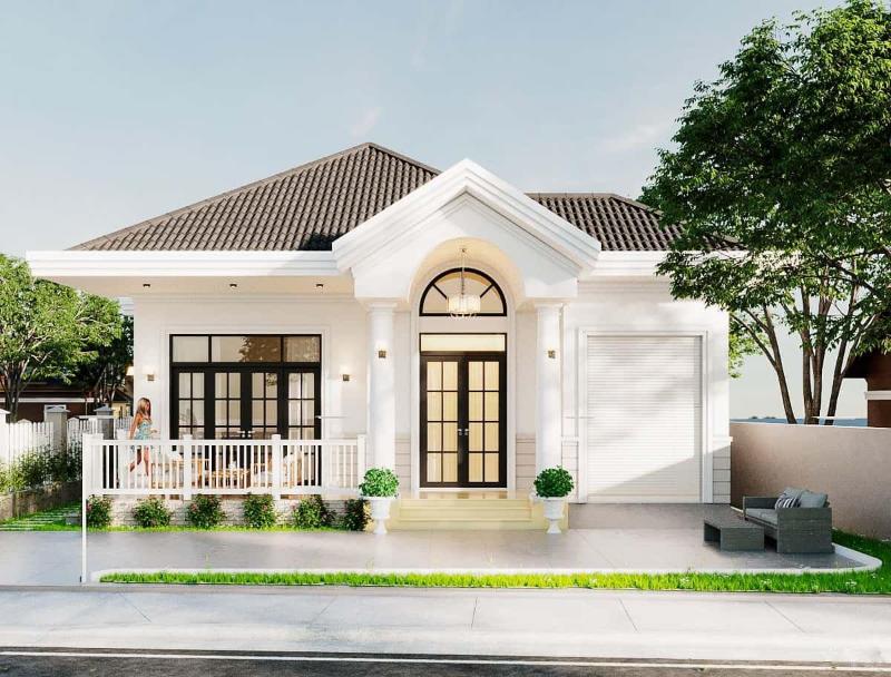 Mẫu thiết kế nhà vuông 10x10 1 tầng mái Thái được nhiều gia chủ lựa chọn