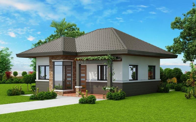 Thiết kế nhà vuông 10x10 1 tầng kiểu nhà cấp 4 truyền thống
