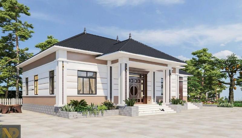 Nhà vuông 10x10 1 tầng có tính thẩm mỹ cao