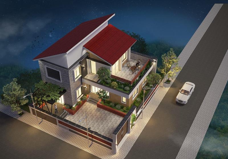 Thi công nhà vuông mái lệch có độ tỉ mỉ, chính xác cao để đảm bảo độ an toàn