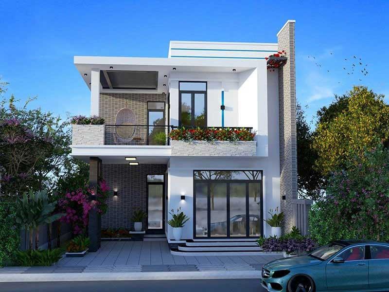 Nhà vuông 10x10 2 tầng có độ thông thoáng cao
