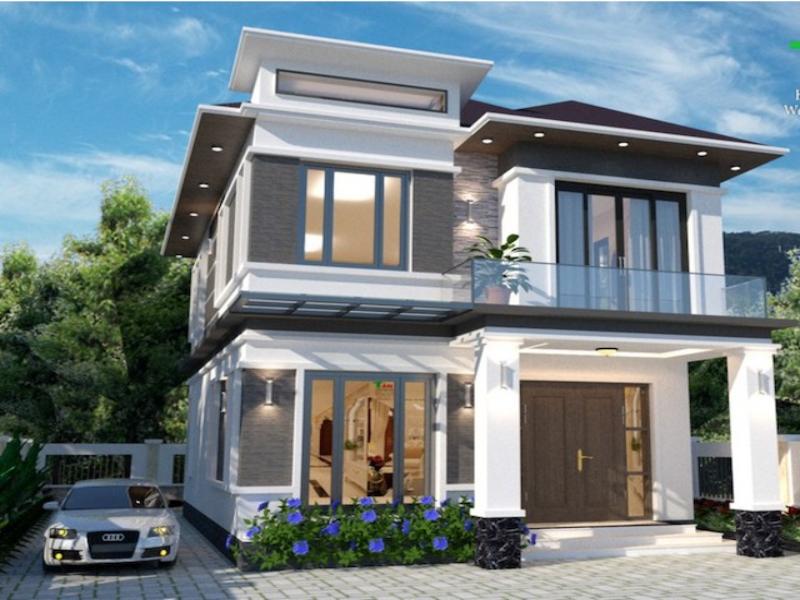 Thiết kế nhà vuông 10x10 2 tầng có phong thủy tốt