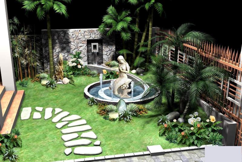 Mẫu thiết kế sân vườn kiểu châu Âu đơn giản nhưng vô cùng tinh tế