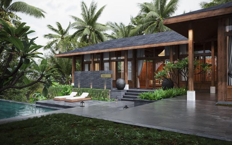 Mẫu sân vườn đẹp theo phong cách Tropical với vẻ đẹp hoang sơ