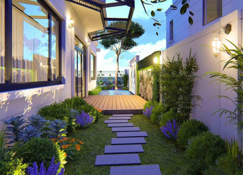 Cảnh quan sân vườn cần có sự thống nhất với kiến trúc của ngôi nhà