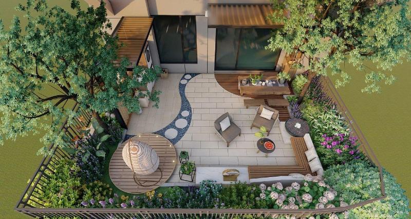 Khi thiết kế sân vườn cần chú ý đến màu sắc