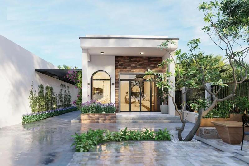 Phong cách tối giản phù hợp với không gian mặt tiền nhà phố 6m 1 tầng