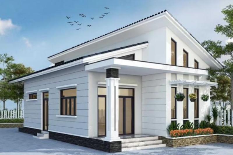 Mẫu nhà cấp 4 mái lệch ở nông thôn 250 triệu phù hợp với khí hậu nhiệt đới gió mùa