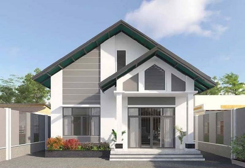 Mẫu nhà cấp 4 nông thôn 250 triệu mái Thái có khả năng cách nhiệt tốt