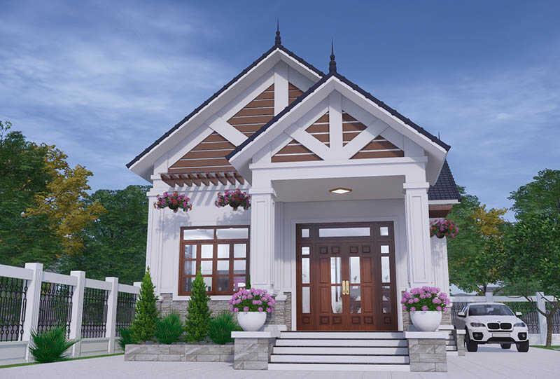 Mẫu nhà cấp 4 mái Thái nông thôn 250 triệu tiết kiệm chi phí