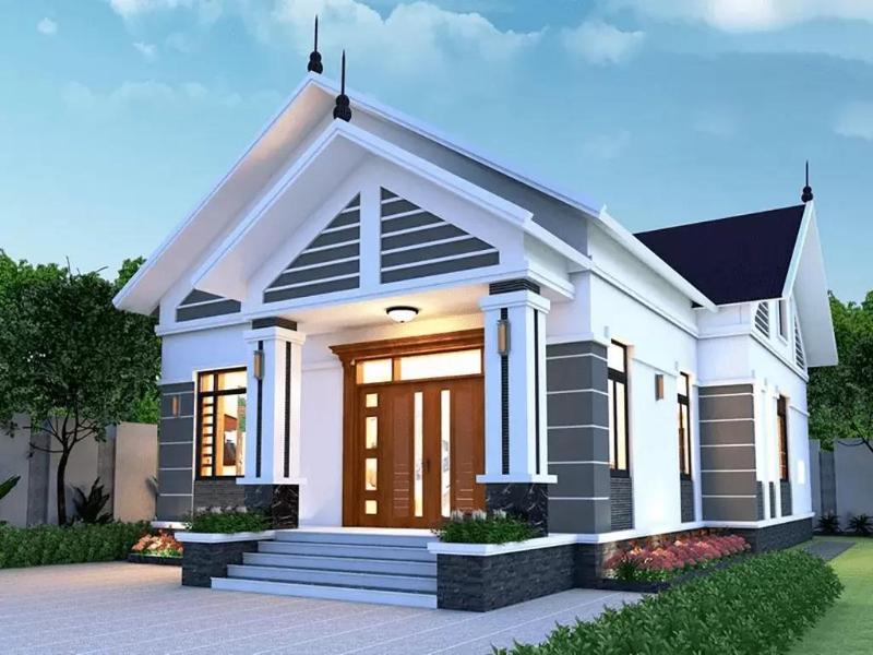 Mẫu nhà cấp 4 nông thôn 250 triệu mái tôn có thời gian thi công nhanh