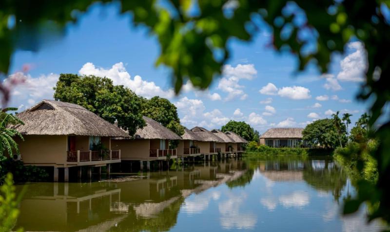 Mẫu nhà lá Tây Nam Bộ trên sông sẽ không có móng