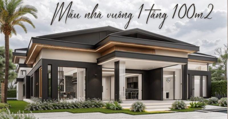 Mẫu thiết kế nhà diện tích 100m2 có sân vườn phong cách tối giản