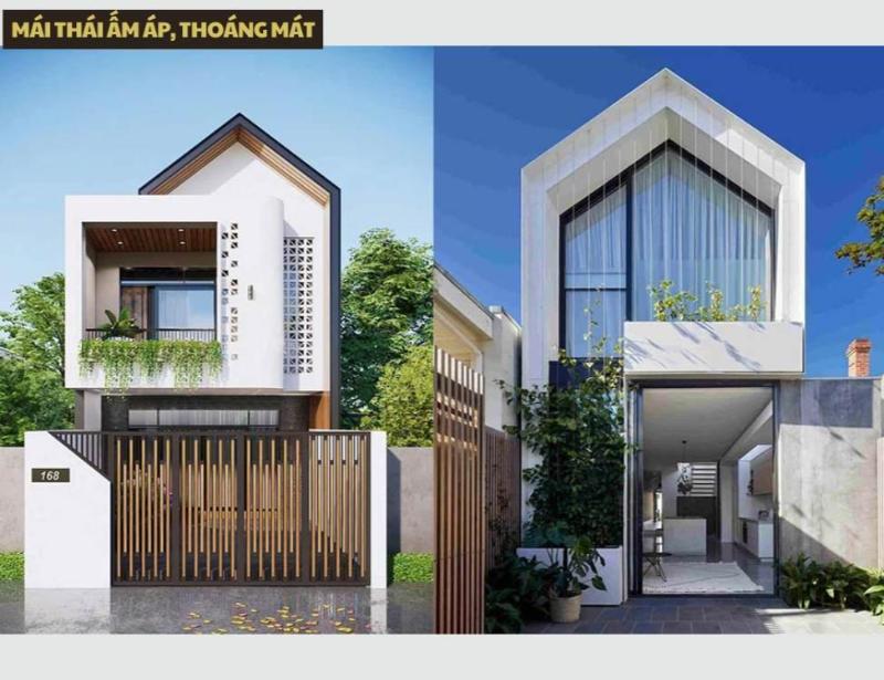 Mẫu thiết kế nhà 4x10m mái Thái có tầng lửng sở hữu diện mạo ấn tượng