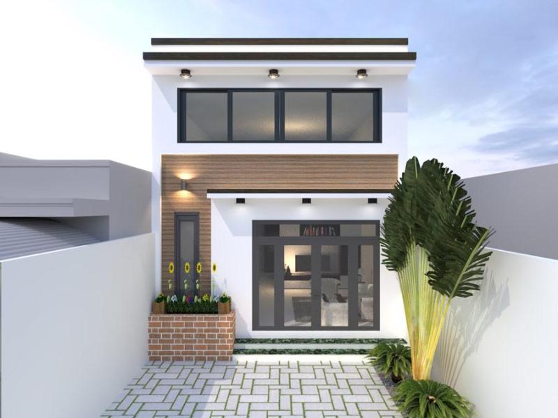 Mẫu thiết kế nhà cấp 4 4x10m có tầng lửng mái bằng hiện đại