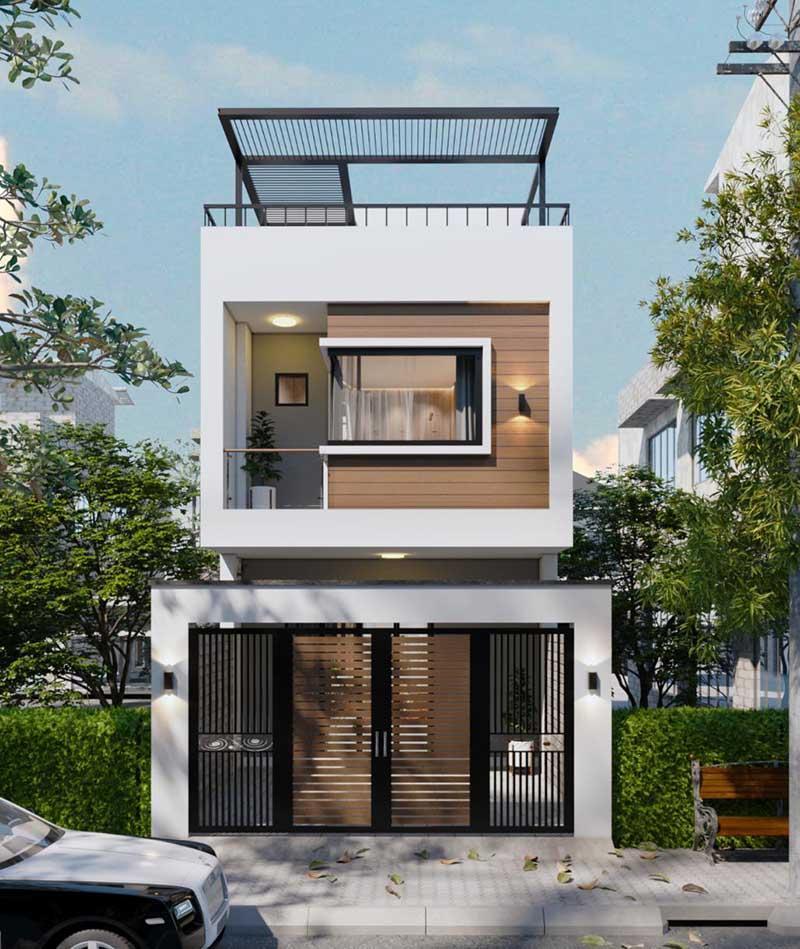 Mẫu thiết kế nhà 4x10m có tầng lửng 2 tầng hiện đại